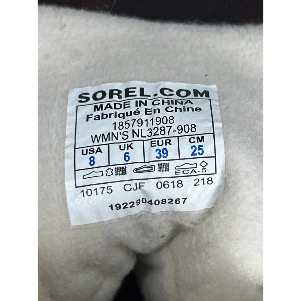 SOREL Sneakchic Alpine Suede Wool Lace Up Fur Lined Ankle Boot Burgundy Womens 8